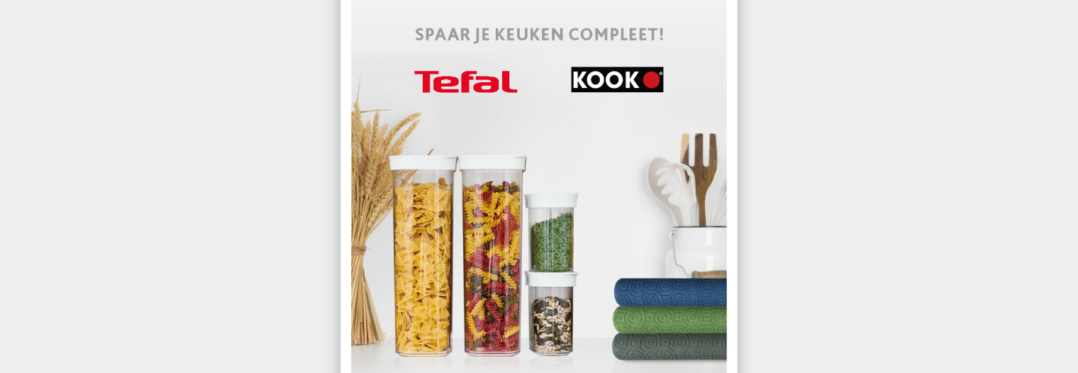 Spaar je keuken compleet met Tefal producten! 🔪🧂🍶